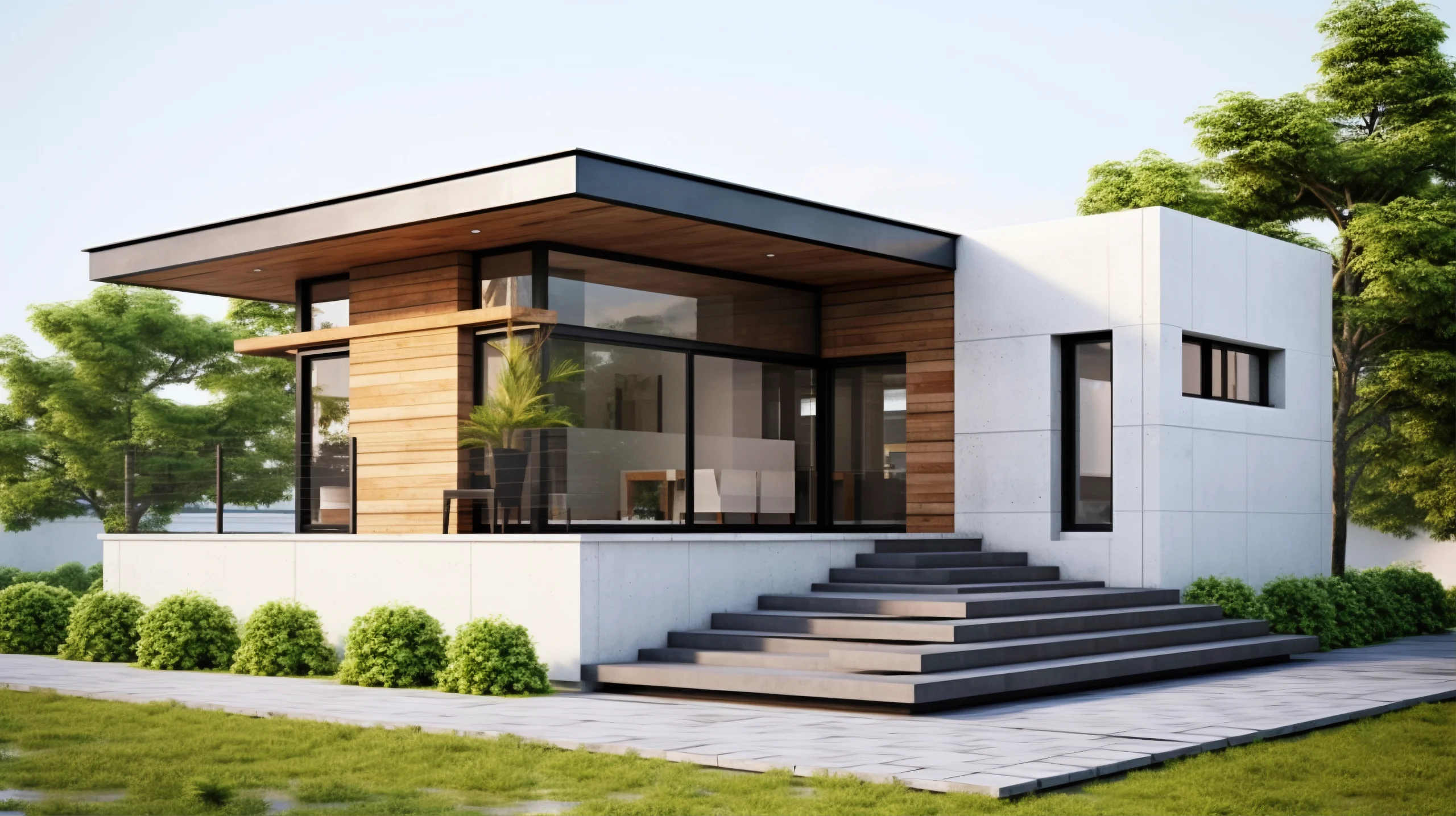 Three-dimensional architectural model of a modern Miami residence